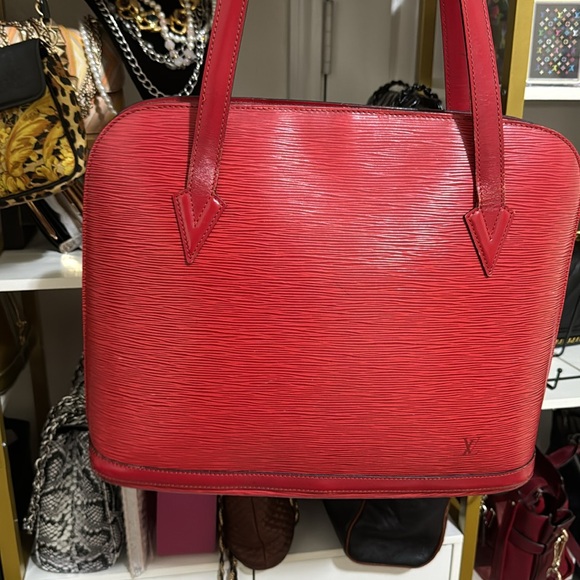 Authentic Louis Vuitton Lussac Red Epi Shoulder Bag - Picture 10 of 13